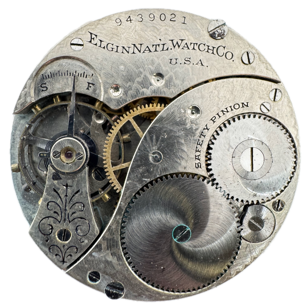 Antique 12s 1902 Elgin 7 Jewel Mechanical Hunter Pocket Watch Movement 232 USA