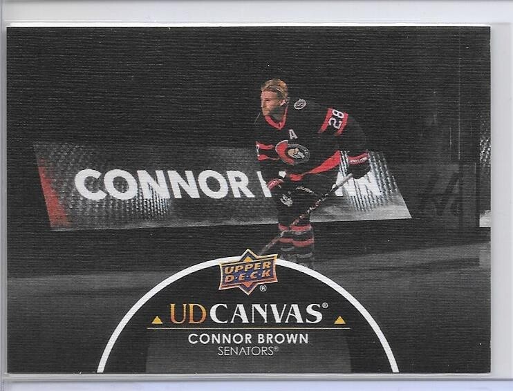 Connor Brown 21-22 UD Extended Series UD Canvas Black SSSP Insert Edmonton Oilers Rare 1 of 144 Collectible Hockey Card