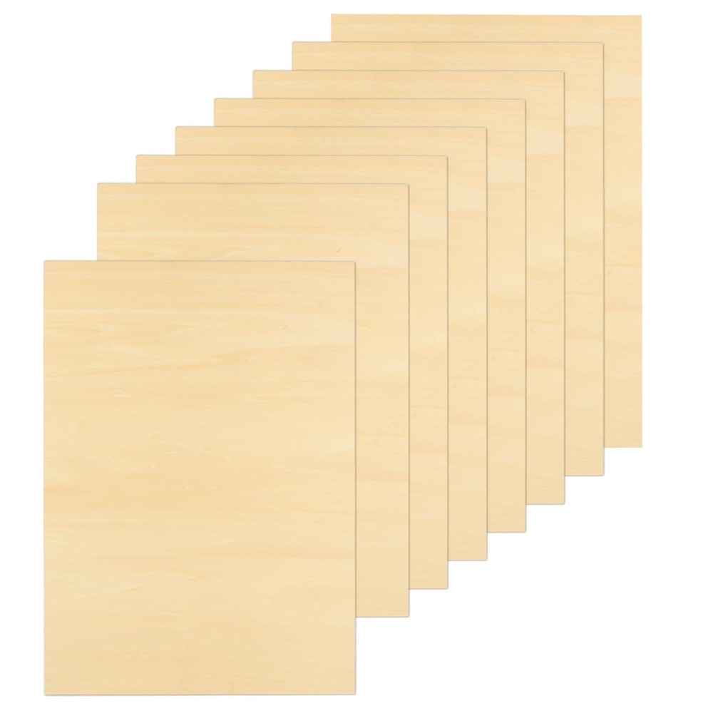 8 Pack Basswood Sheets for Crafts - 12 x 16 x 1/4 Inch 6mm Thin Plywood Sheets U