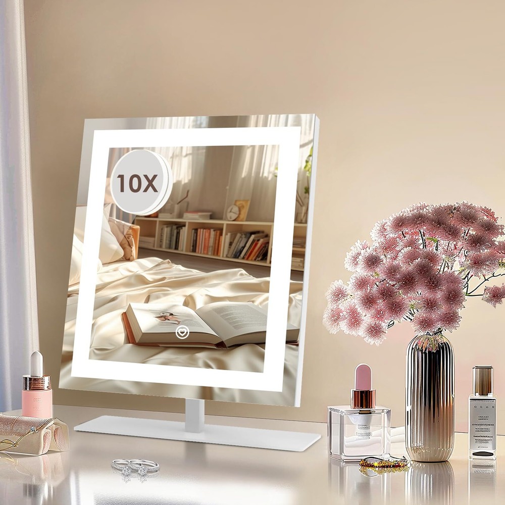 12in LED Makeup Mirror with 10X Magnification and Touch Controls