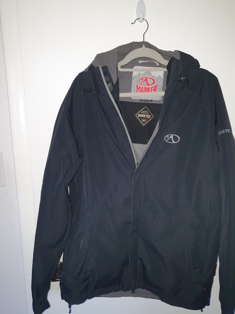 Men's Gore-Tex Winter Ski Jacket Black Size XL Waterproof Insulated