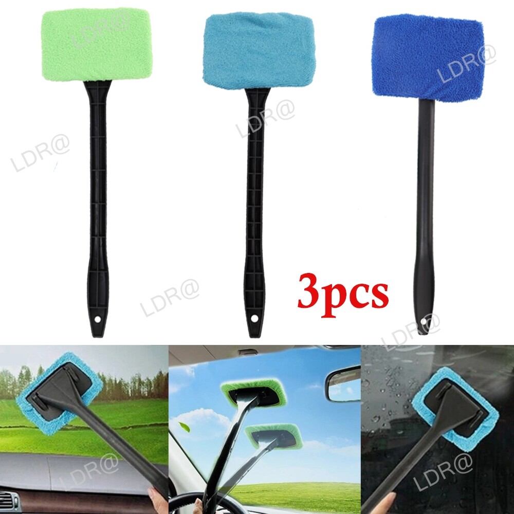 3PCS Window Windshield Cleaning Tool Microfiber Car Wiper Cleaner Glass Brush US