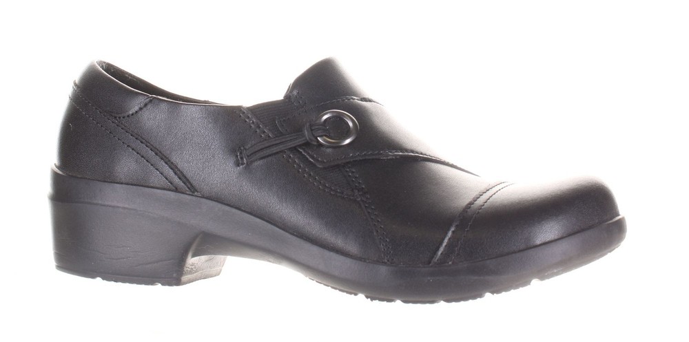 Clarks Womens Angie Meadow Black Loafers Size 8.5 Comfort Slip-On Shoes