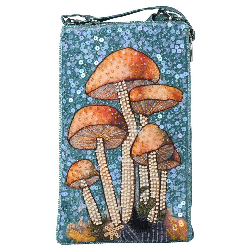 BAMBOO TRADING HAND BEADED MUSHROOM CLUB BAG CELLPHONE CROSSBODY WRISTLET