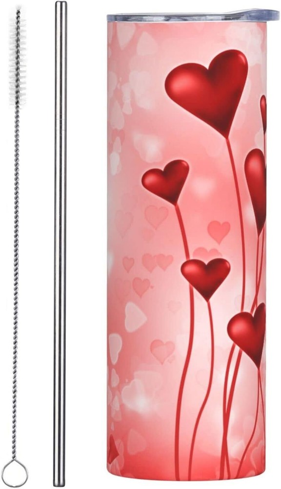 Ryomazc 20 oz Insulated Stainless Steel Tumbler Mugs Valentine''s Day Love Heart