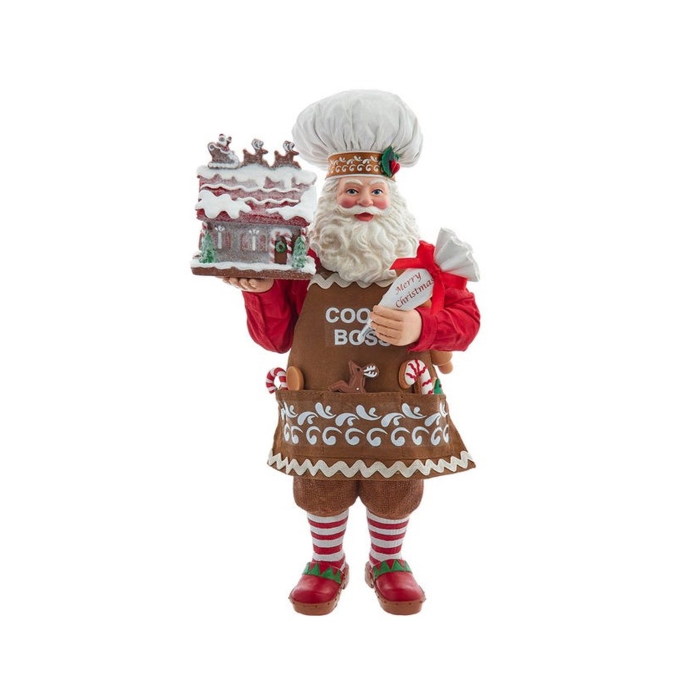 Kurt Adler 10.5 Fabriché Santa Decorating Gingerbread House Christmas Figurine