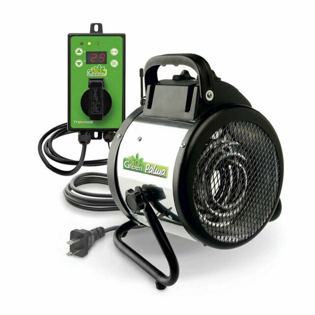 Bio Green Palma Greenhouse 1500W Heater with Digital Thermostat - Silver/Green