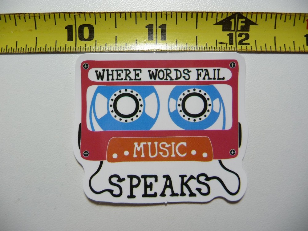 Music Speaks Where Words Fail Sticker Decal for Fans Concerts Scrapbooking