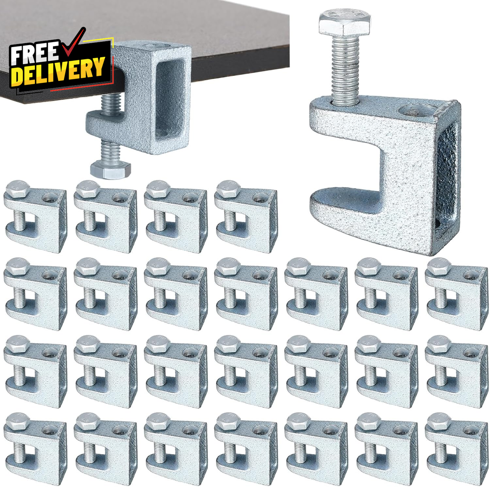 20 Pcs 3/8 Zinc Plated Iron Beam Clamp 13/16 Jaw Opening Joist Jaw Tool Adj.....