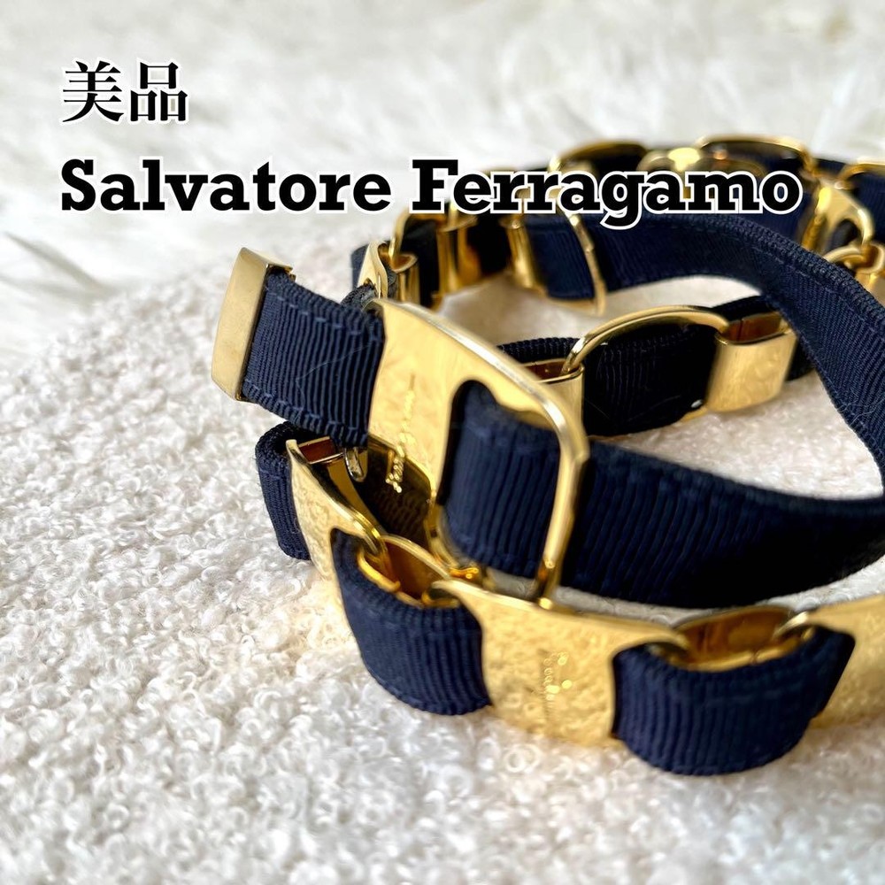 Salvatore Ferragamo Vara Chain Belt Authentic Designer Italian Luxury Japan RIN