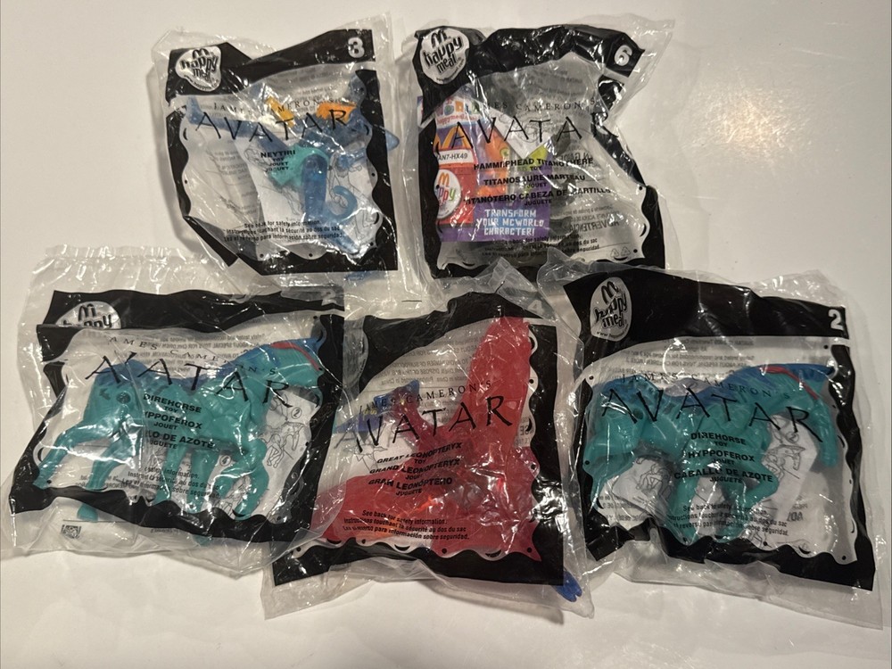 McDonald’s VTG Avatar Toy Lot Of 5 2009 James Cameron New Sealed