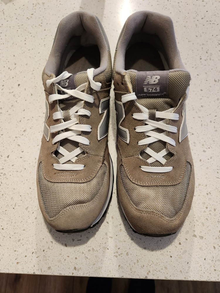New Balance 574GS Taupe Color Suede Mesh Upoer Size 14 Midsole Cushion Soft Foam