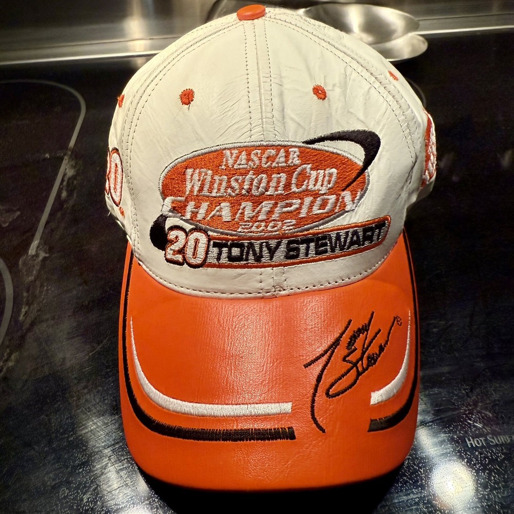 2002 Tony Stewart NASCAR Winston Cup Champion Leather Racing Hat