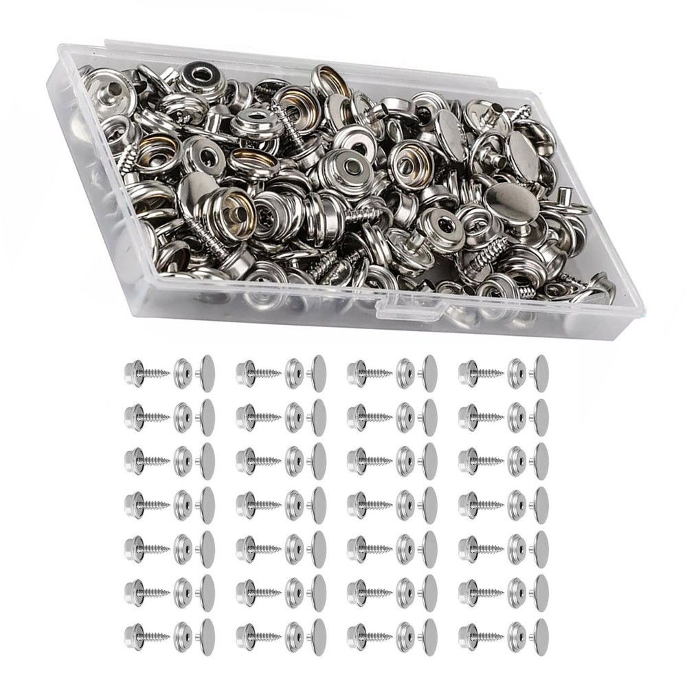 50-Piece Stainless Steel Marine Snap Cover Kit for Durable Boat Canvas Protection