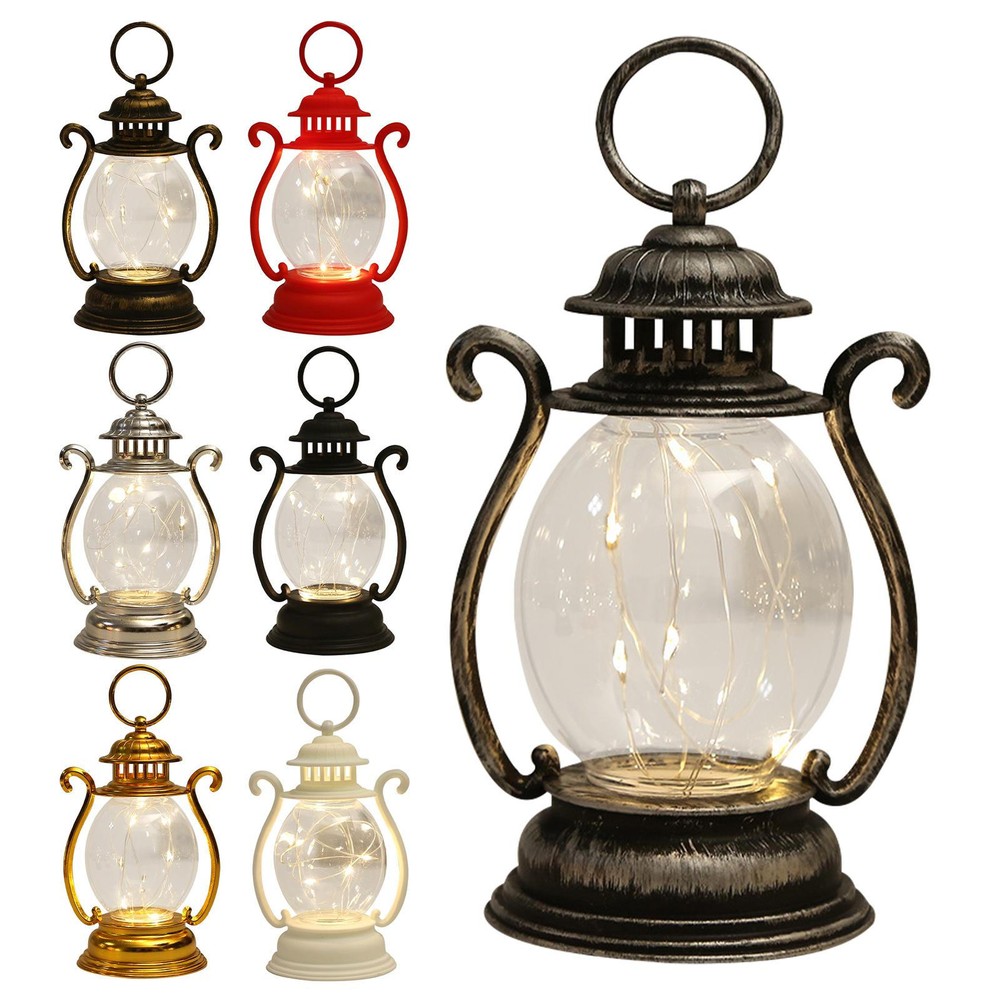 Led Lantern Retro Decorative Hanging Lantern Battery Operated Rustic