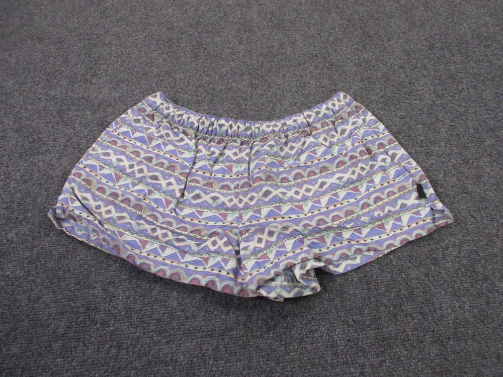 Patagonia Shorts Womens L Blue Aztec Baggies Outdoors Lightweight Run Adult