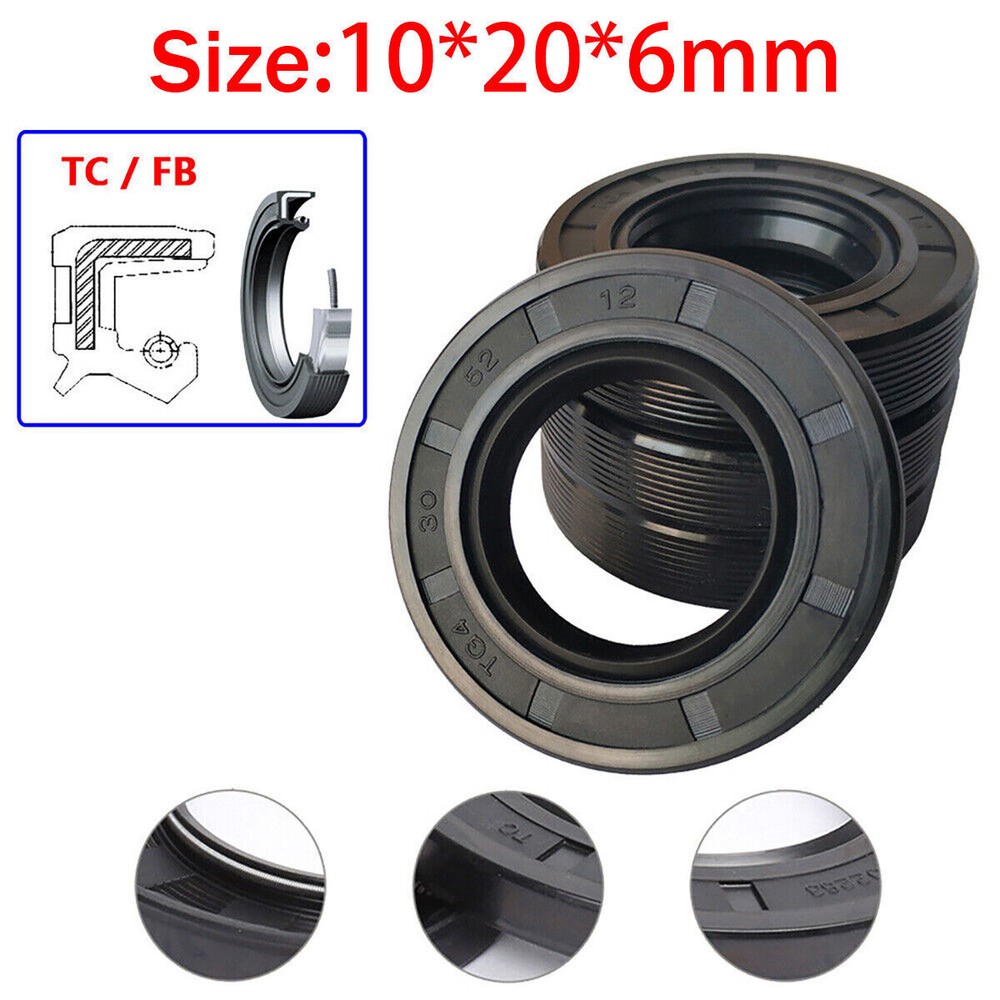 20 Pcs TC Skeleton Oil Seal Rings Double Lip Seal Rotation Shaft 10*20 #W5