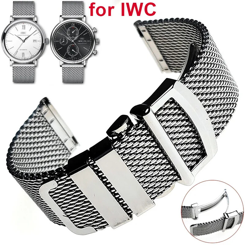 IWC Portugal Omega Seamaster 007 22mm Milanese Mesh Steel Watch Band