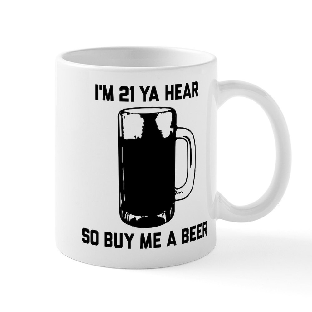 21st Birthday Beer Mug - 11oz Ceramic Gift for Legal Drinkers