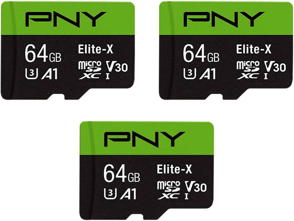 64GB Elite-X Class 10 U3 V30 MicroSDXC Flash Memory Card, 3 Count