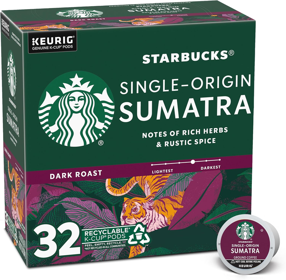 Dark Roast Sumatra Arabica K-Cup Coffee Pods 32-Count Box