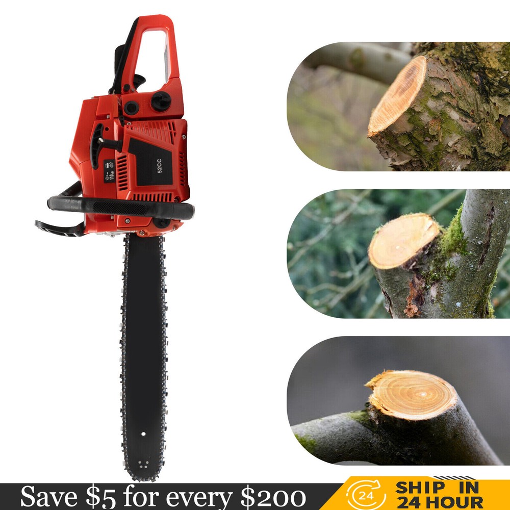 52CC 2-Stroke 20-Inch Gas Chainsaw for Wood Cutting and Limbing