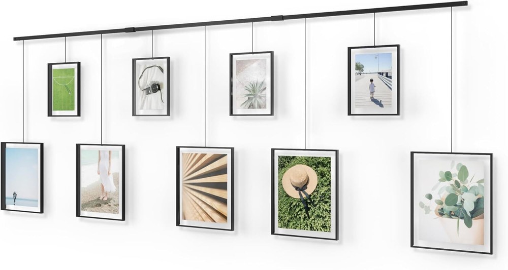 Umbra Exhibit Picture Frame Gallery Set, Adjustable Wall Collage Displays Nine P