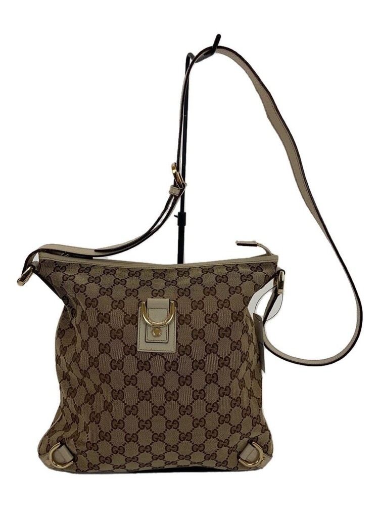 GUCCI Abbey GG Canvas Shoulder Bag in Brown Allover Pattern