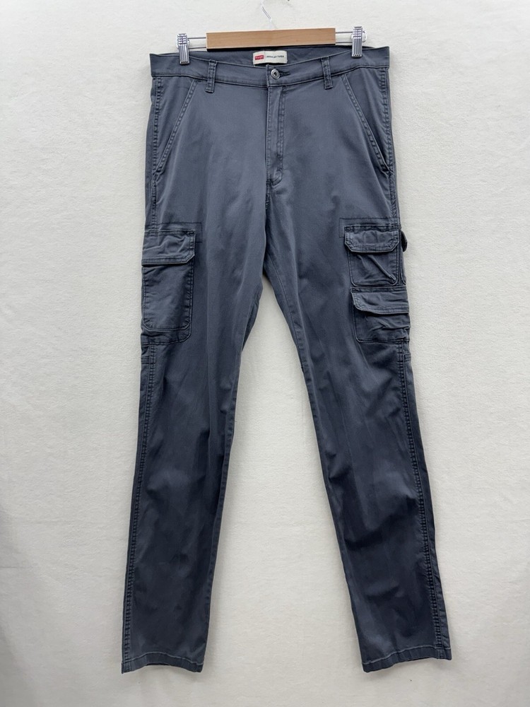 Wrangler Cargo Mens 30x32 Gray Regular Fit Pants