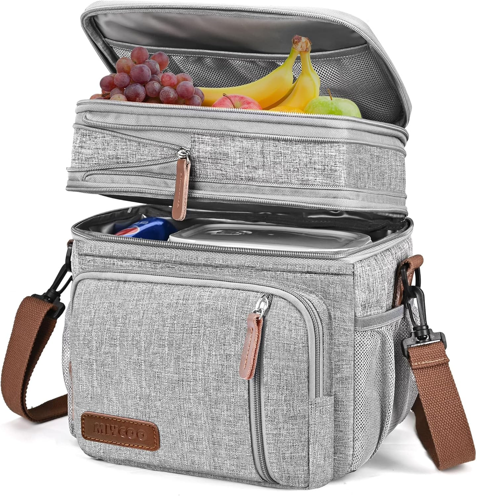 Insulated Leakproof Double Deck Lunch Bag for Women & Men by MIYCOO