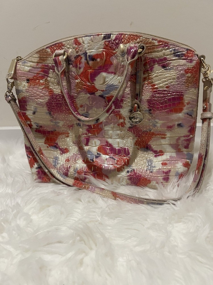 Brahmin Large Duxbury Satchel in Vibrant Fiesta Melbourne