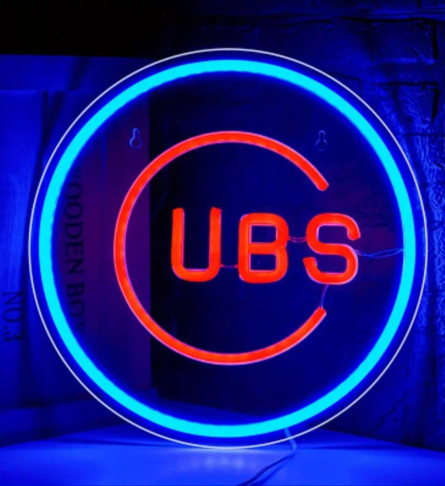 CHICAGO CUBS⚾️ Illuminated Neon/LED Sign-Great 4 Home/Bar/Mancave. LIMITED TIME-image