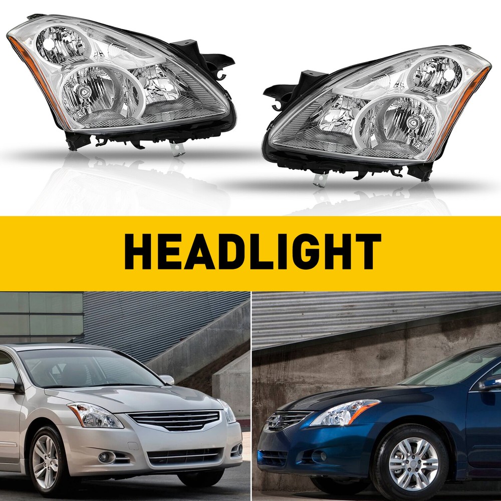 Left Right Pair Headlight Assembly Halogen For 2010-2012 Nissan Altima NI2503190