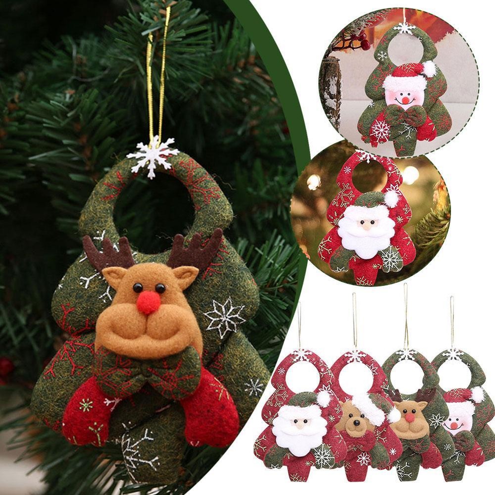 New Christmas Decorations Christmas Non-woven Hangings Cubic Santa Claus Ha X7G9