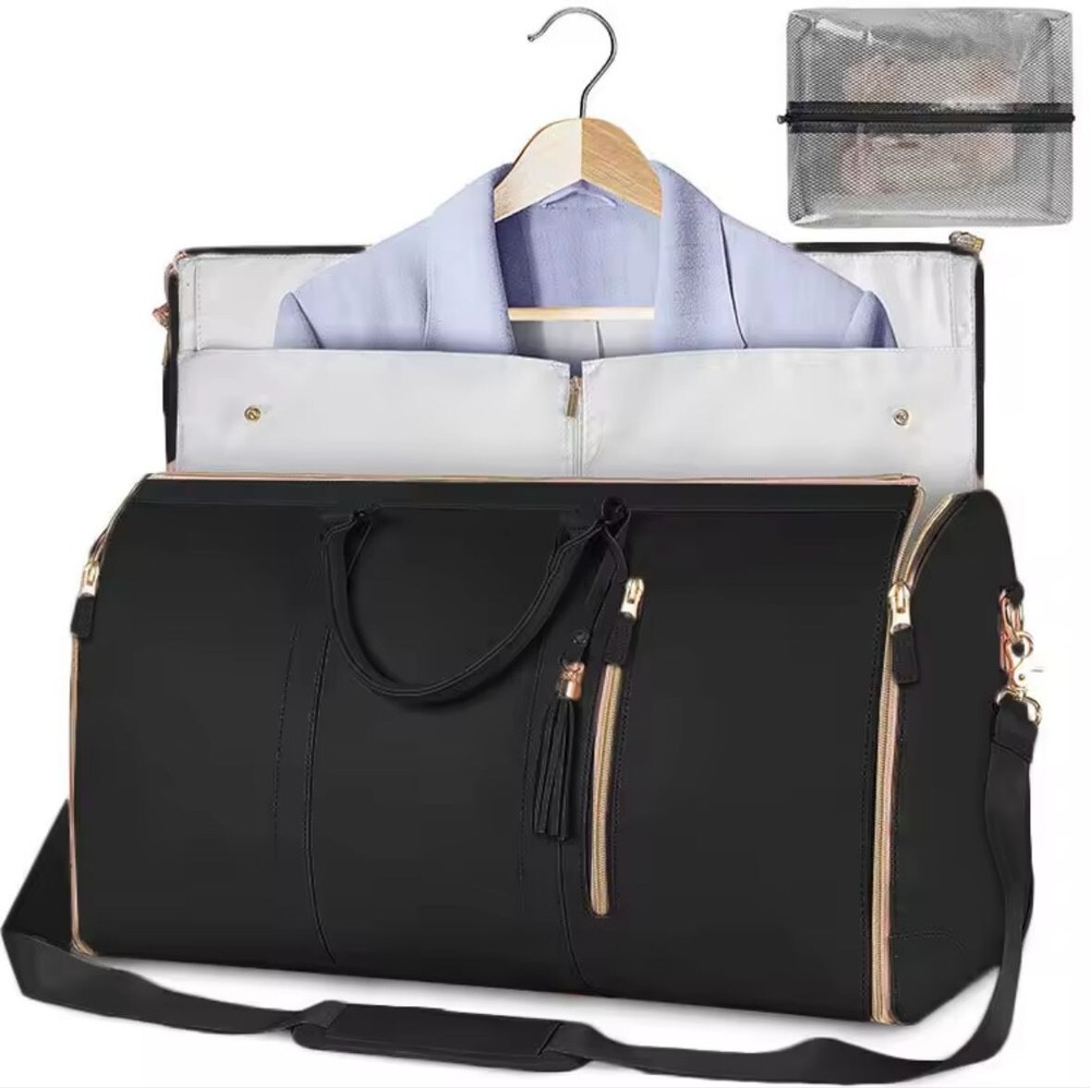 Large PU Leather Fashion Carry-On Travel Bag for Convenient Clothing Storage