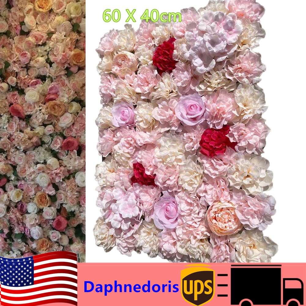 20 Pack Artificial Silk Flower Wall Panels Wedding Photography Party Venue Decor