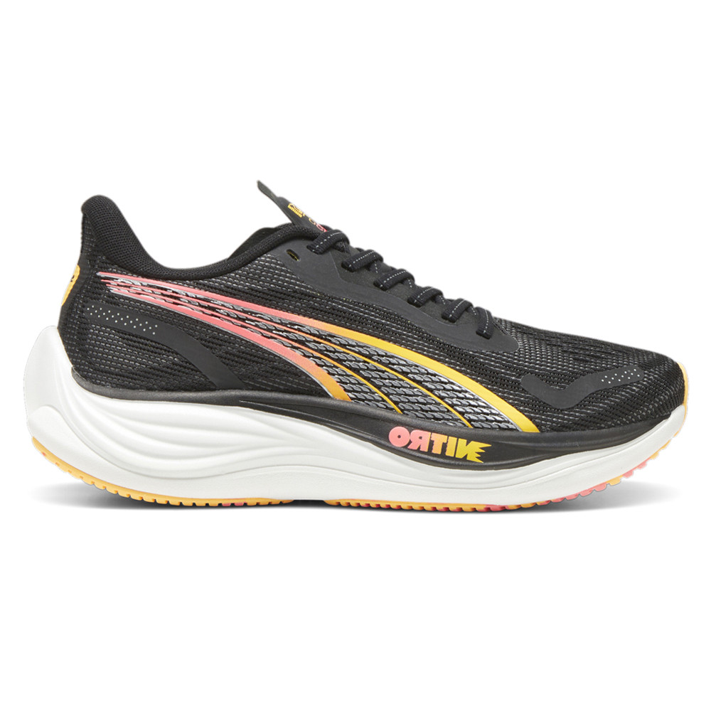 Puma Velocity Nitro 3 FF Womens Running Shoes Black Grey Athletic Sneakers