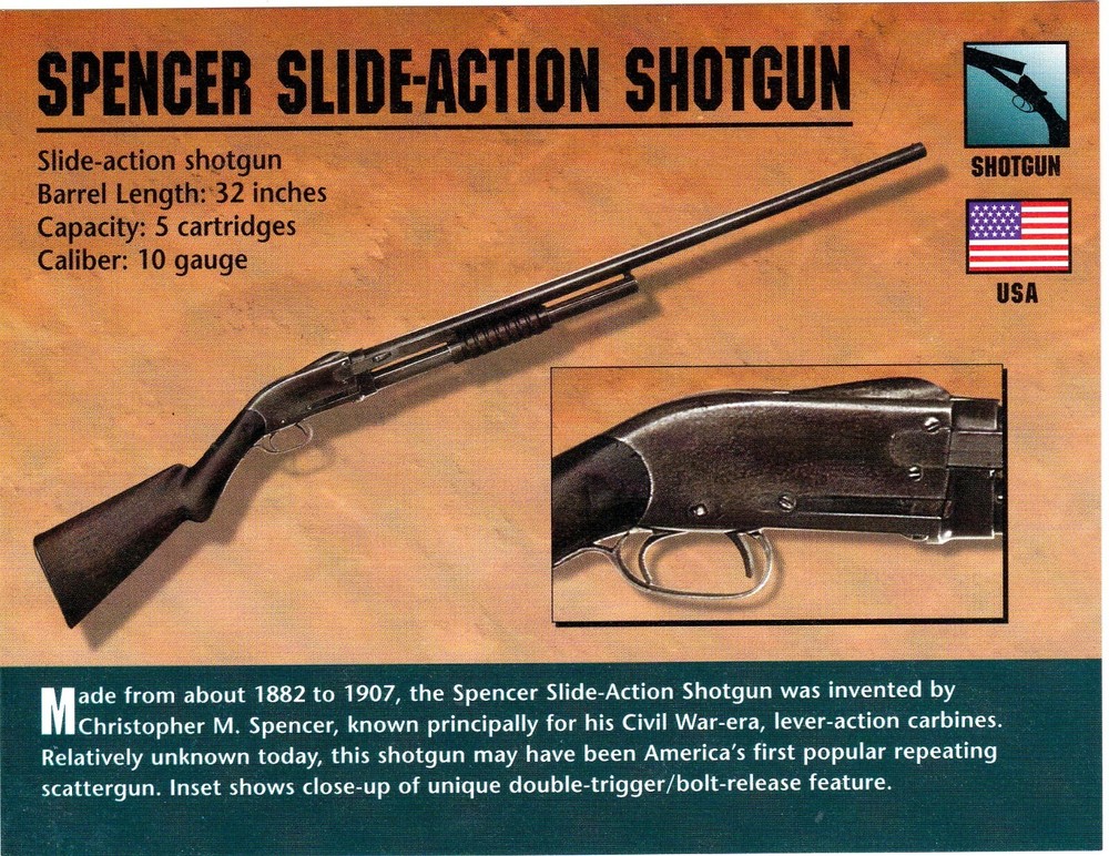 Spencer Slide Action Shotgun Classic Firearms Photo Card u