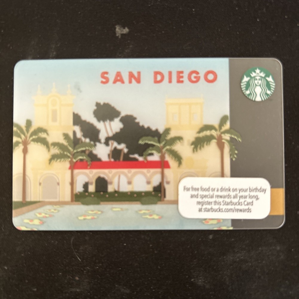 Starbucks Gift Card Balboa Park San Diego New PIN Intact-image