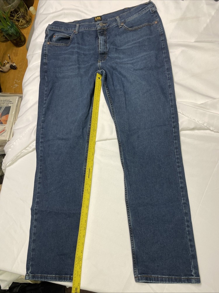 Lee Mens 40x29 Athletic Fit Straight Leg Dark Blue Denim Jeans