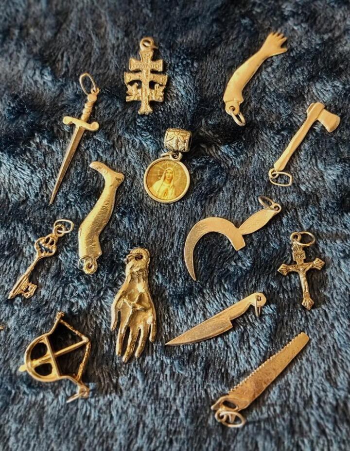 Lot of 13 Variety of Necklace Pendants & Bracelet Charms
