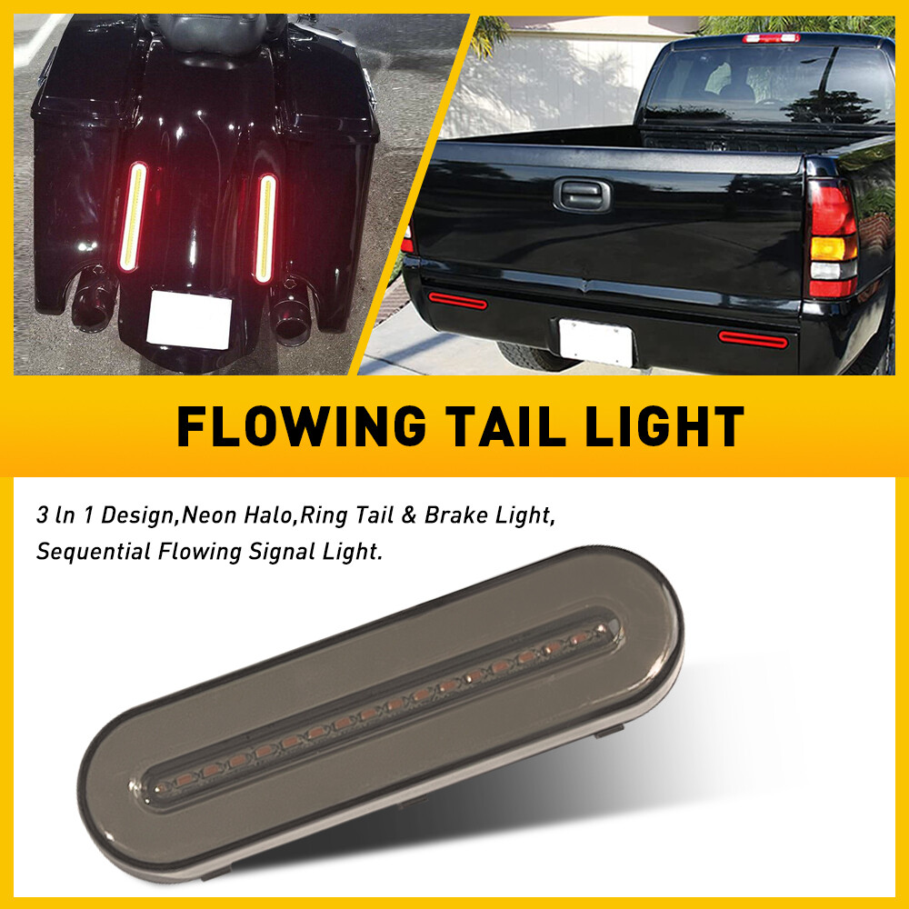 Flowing Red LED Truck Light Trailer Stop Tail Turn Side Running Bar Lamps Sealed