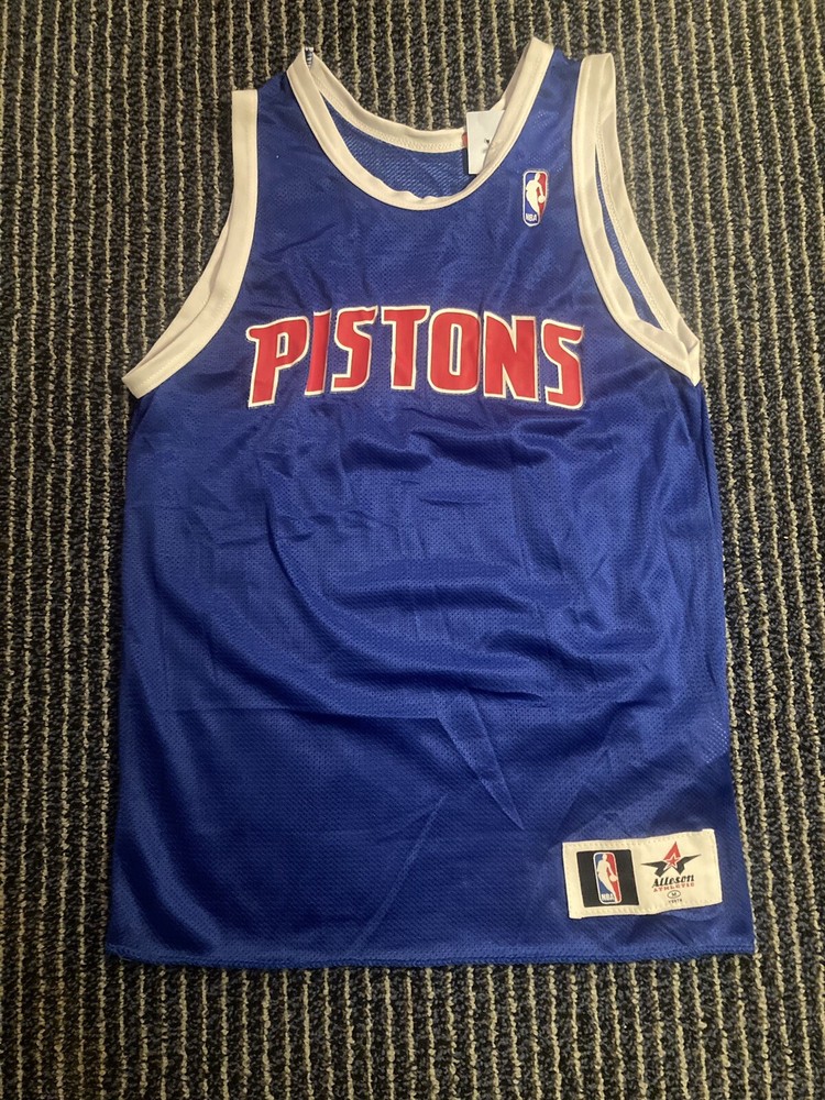 NWT Detroit Pistons Blue Practice Jersey Youth Medium Alleson Athletics NBA