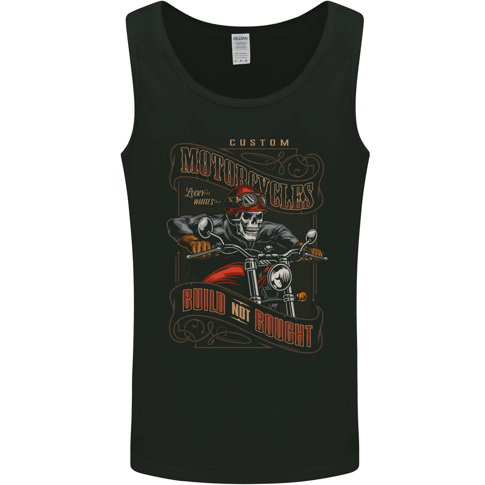 Built Not Bought Motorcycle Biker Motorbike Mens Vest Tank Top