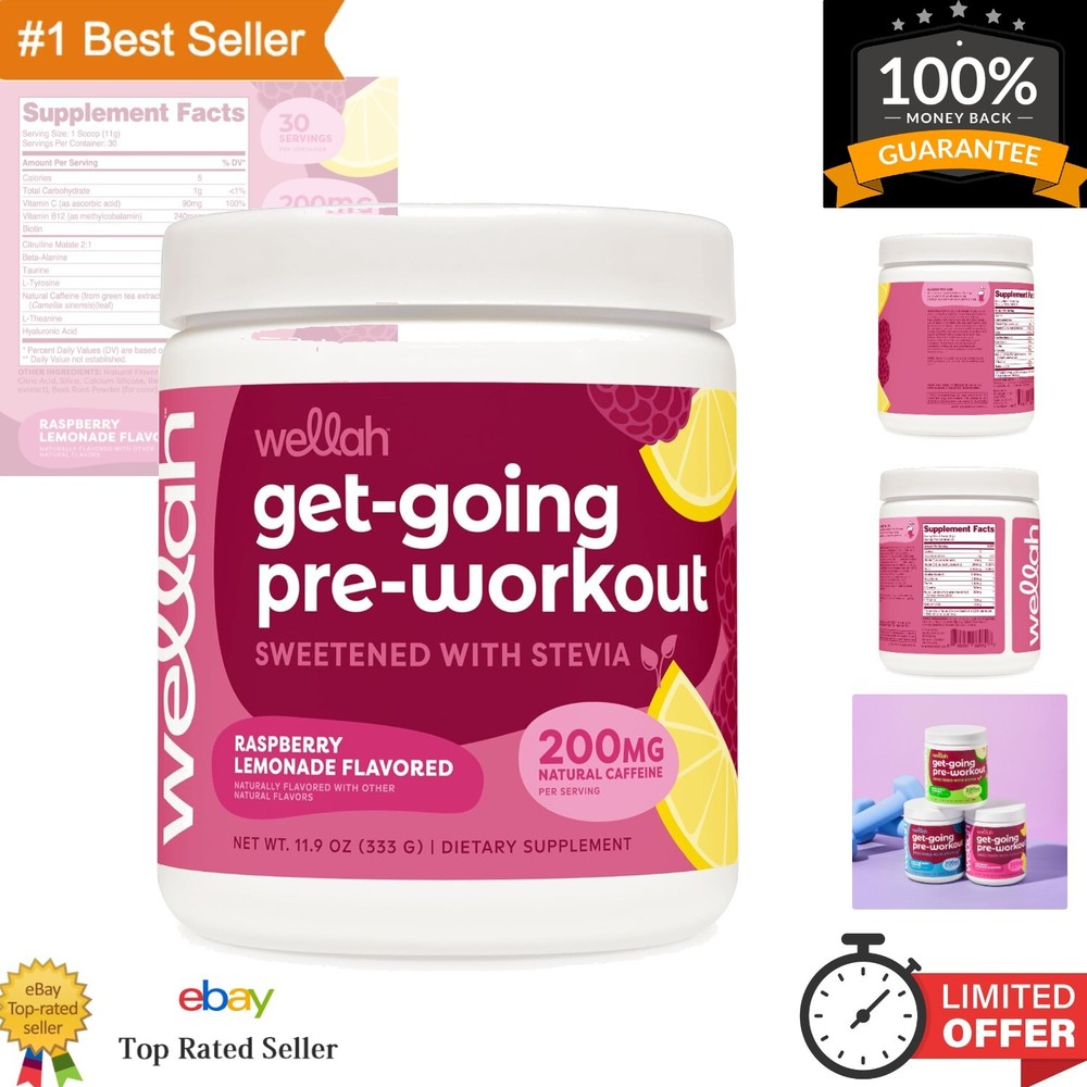 Get-Going Raspberry Lemonade Pre-Workout Drink Mix - 30 Servings of Energy