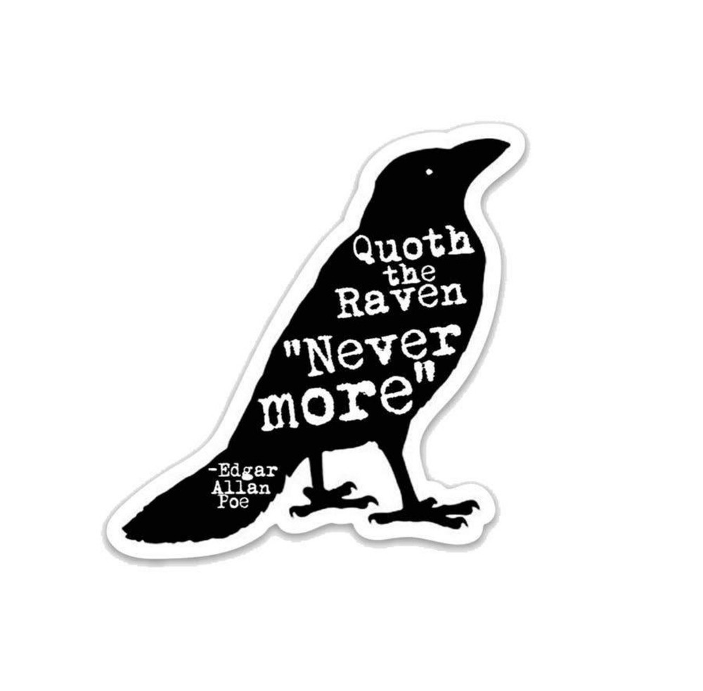 Edgar Allan Poe Quoth the Raven Design Vinyl Sticker