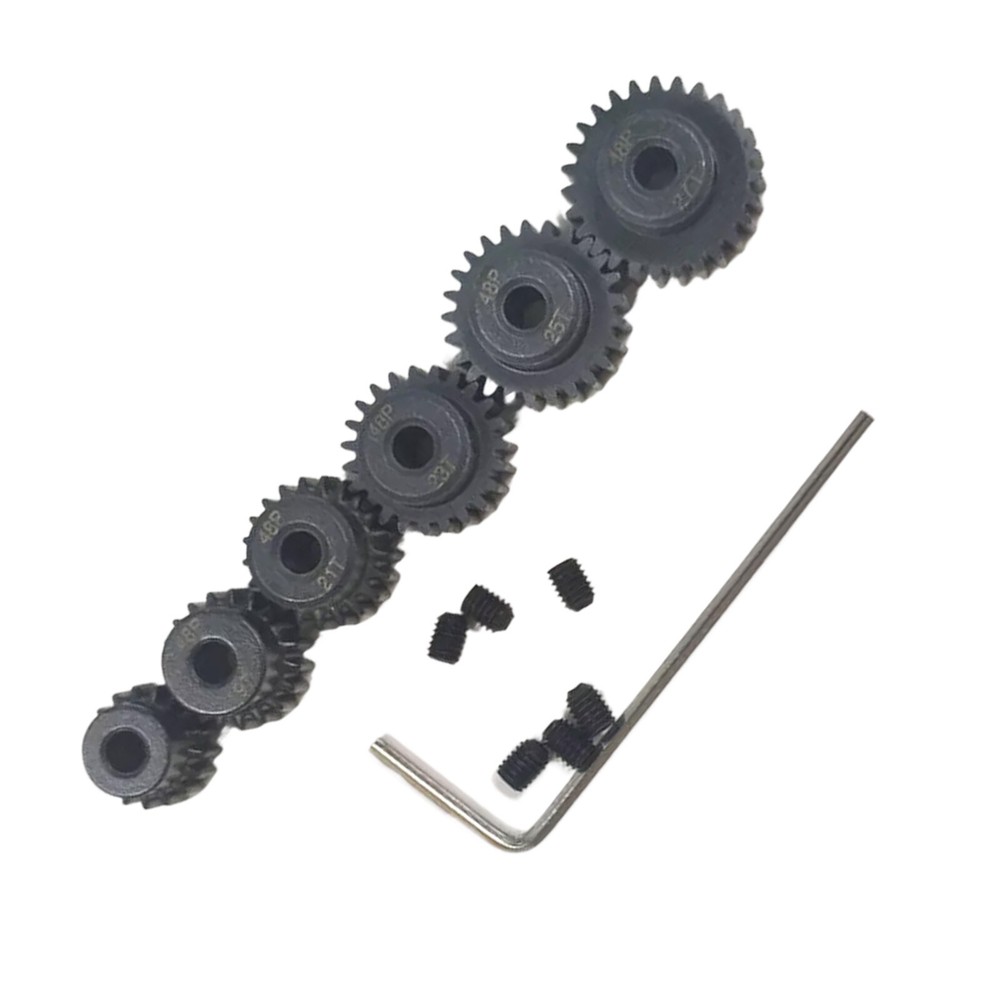 RC 48P Pinion Gear Set 17T 19T 21T 23T 25T 27 For 1/10 Slash Rustler 2WDEs