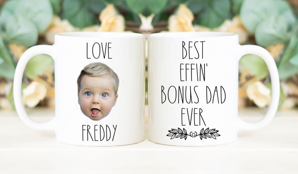 Best Effin' Bonus Dad Ever Mug Father's Day Gift Personalized With Photo Of Kids