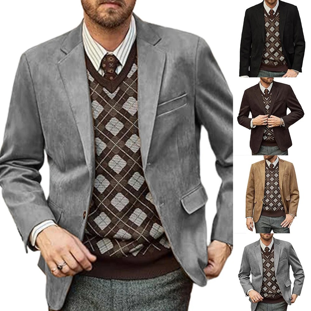Men's Slim Fit Business Casual Blazer - Elegant Luxury Suit Jacket