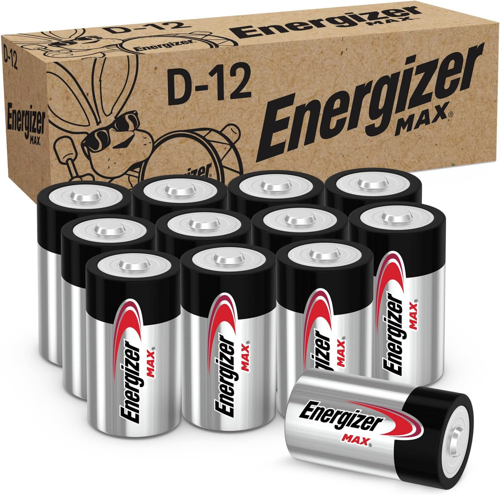 MAX D Batteries, Premium Alkaline D Cell Batteries (12 Battery Count)